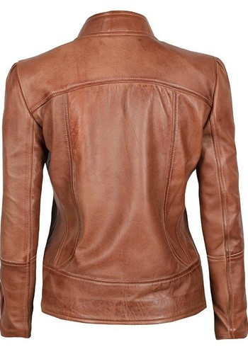 Blingsoul Brown Womens Leather Jacket 