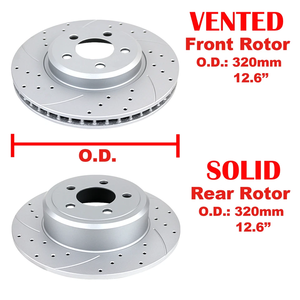 Front Rear Brake Rotors Brake Pads for Charger Challenger Magnum Chrysler 300 Foto 3 de 4