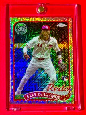 Elly De La Cruz RARE MOJO REFRACTOR ROOKIE CARD TOPPS CHROME ANNIVERSARY SP RC! | eBay Elly De La Cruz RARE MOJO REFRACTOR ROOKIE CARD TOPPS CHROME ANNIVERSARY SP RC! | eBay