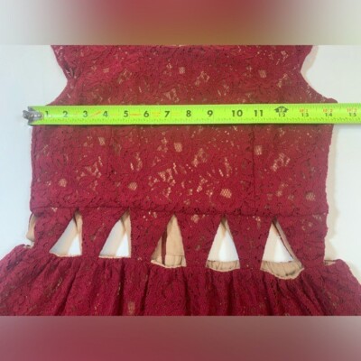 Lovers + Friends cutout red crimson lace mini dress, size small (bin F) |  eBay