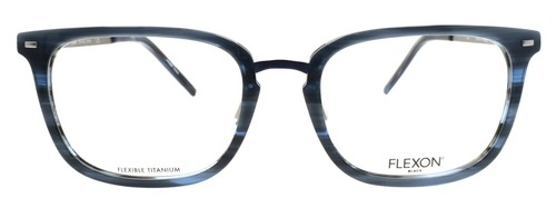 Flexon B2020 441 Men's Eyeglasses Blue Horn 55-20-145 Flexible Titanium - Picture 2 of 3