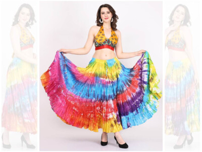 Wevez 25 yard multicolor died Tribal Fusion Belly Dance Cotton