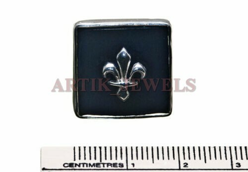 Natural Black Onyx Gemstone with 925 Sterling Silver Cufflink #2383 - Picture 2 of 3