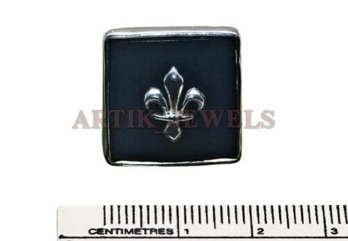 Gemelo De Ónix Negro Natural Con Plata Esterlina 925 #2383 - Imagen 2 de 3