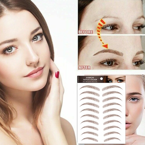 Eyebrow Tattoo Stickers False Eyebrows Real Waterproof Stick On Look Makeup Tool - Picture 7 of 33