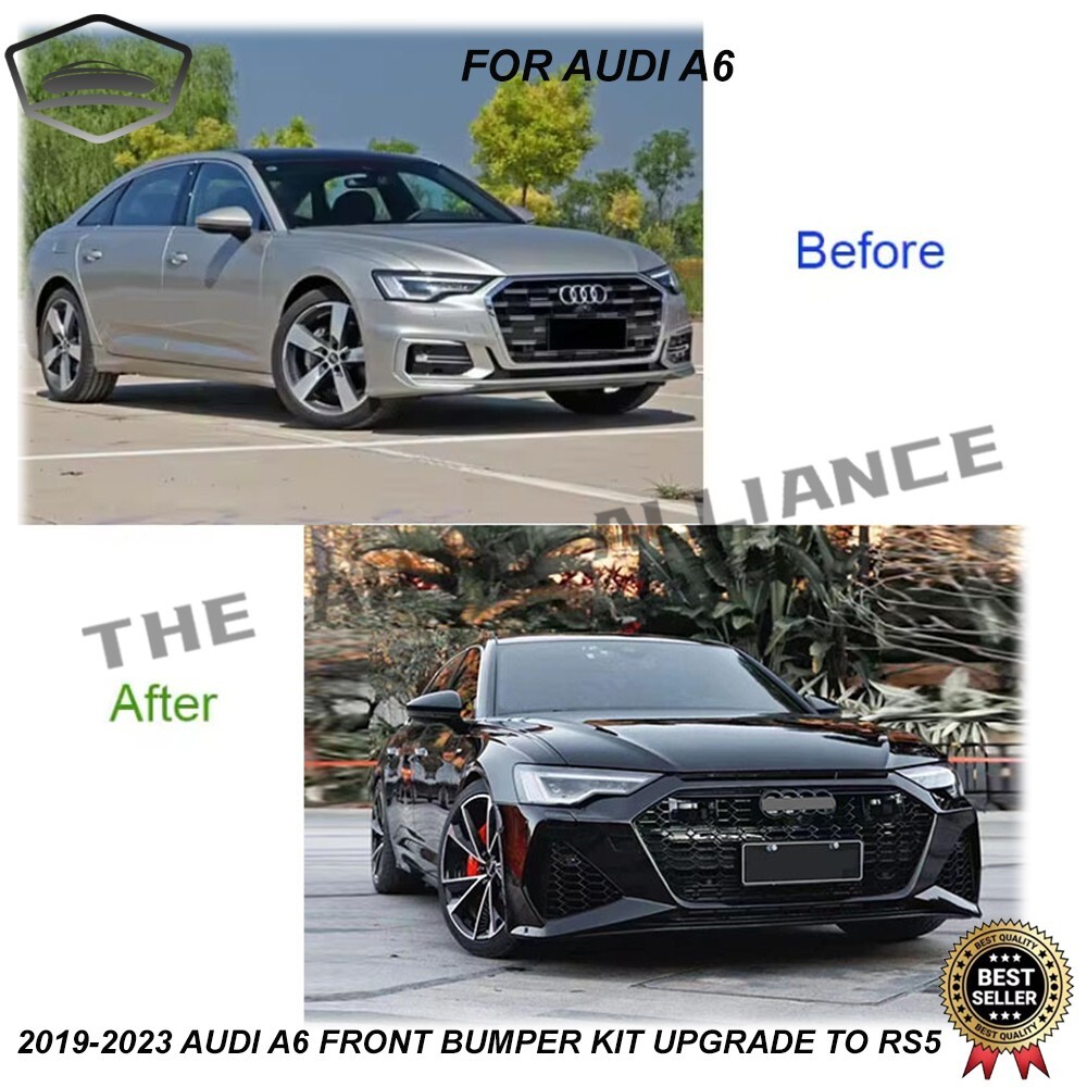 For 2019 2020 2021 2022 2023 Audi A6 Upgrade to RS6 Style Front Bumper Body Kit