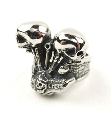 Stainless Steel Skull Motor Ring - Free Gift Packaging