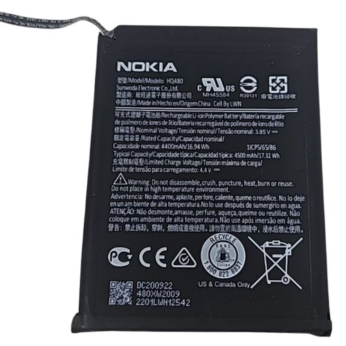 Battery Nokia HQ480 For Nokia 8.3 5G TA-1243 TA-1251 4400 mAh 3.8V Replacement - 第 1/12 張圖片