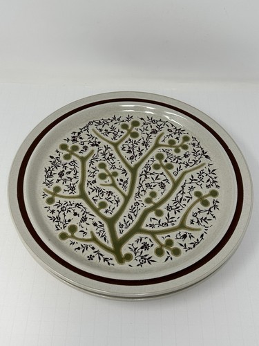 Noritake Japan Green Tree Prima-Stone Dinner Plates 10 1/2 In #8328 Set Of 2 - Picture 7 of 10