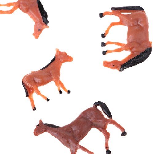 10 pz 1/87 scala Ho dipinto animali da fattoria figure di cavalli giocattoli di - Foto 3 di 10