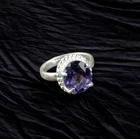 Blue Iolite Gemstone 925 Sterling Silver Jewelry Handmade Ring For Gift Unisex