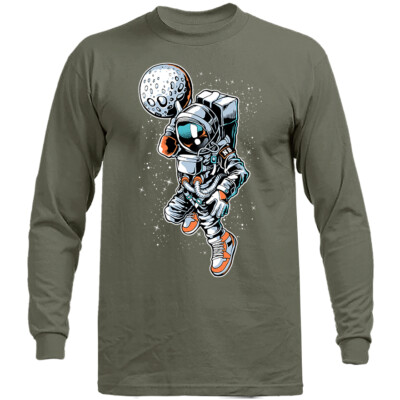 Astronaut Dunk Funny Joke Humor Humorous Graphic Long Sleeve