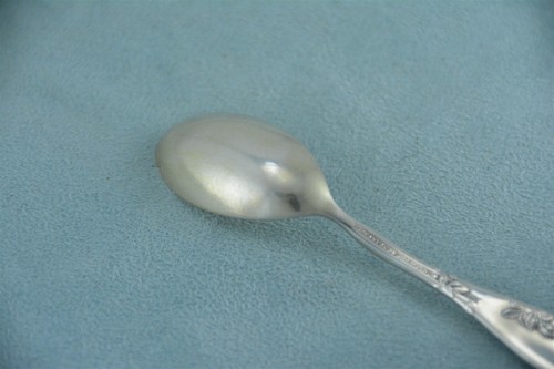 Tiffany Wild Rose Sterling Silver 4-1/16" Demitasse Spoon Gilt Monogram - Picture 5 of 8