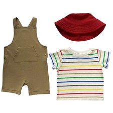 Wonder Nation Baby/Infant Boys Coveralls Tee  Bucket Hat Outfit Set 0-18 Months