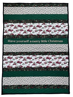 Have Yourself a Merry Little Christmas Handmade 100% Cotton Quilt 43'' x 62''