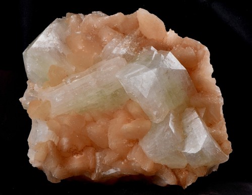 large peach stilbite with Green Apophyllite  psychic direction and guidance#6697 - Picture 1 of 5