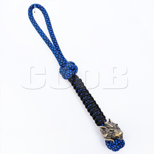 EDC Paracord Messer Schlüsselband, Schlüsselanhänger Paracord Perlen Charm WOLF FENRIR CooB - Bild 2 von 3