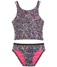 Nike L36239 Kids Black Pixel Party Spiderback Bikini Set Size Medium