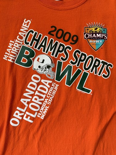 University of Miami Hurricanes 2009 Champs Sports Bowl Long Sleeve T-Shirt XL - Picture 2 of 4