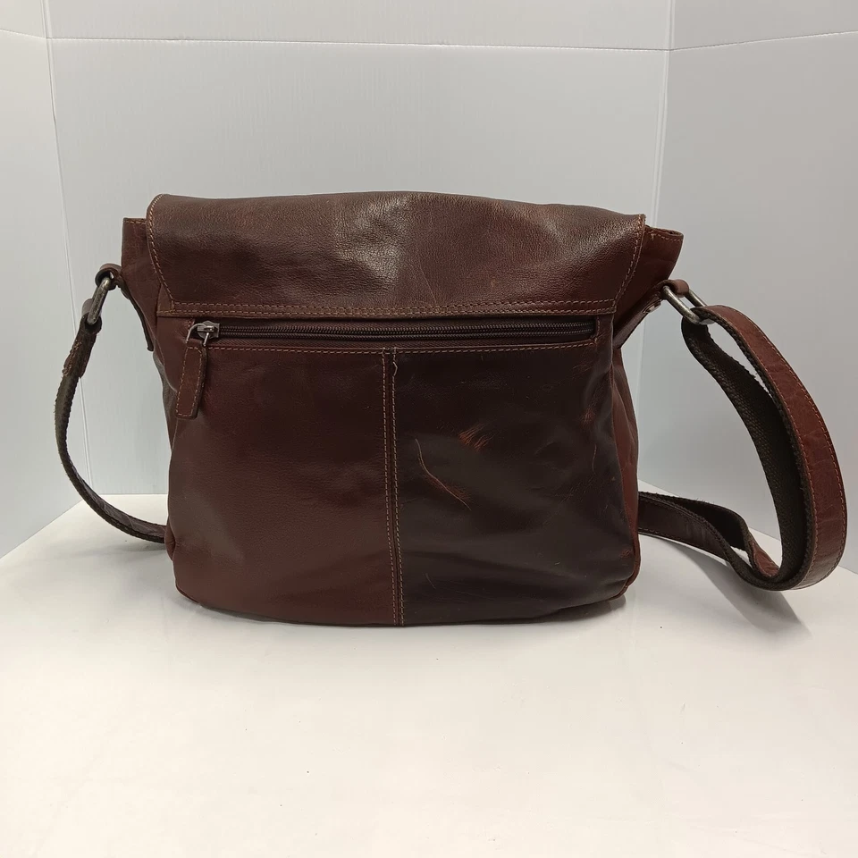 Bolso Bandolera Jack Georges Voyager Marrón Cuero Envejecido Cartera de Hombro Foto 3 de 4