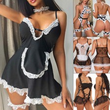 Sexy Lingerie for Women School Girl Cosplay Maid Dress Costume Fancy Uniform US