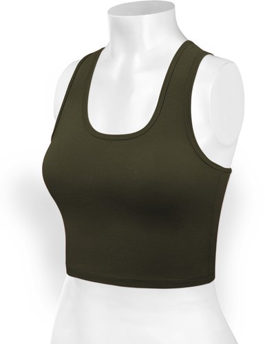 Women Premium Cotton Breathable Basic Sleeveless Racerback Crop Tank Top - Picture 82 of 202