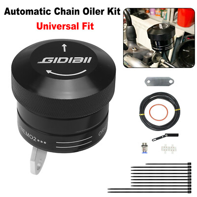 Automatic Chain Oiler Kit Chain Oiling System Fit For Universal Motorcycle Black