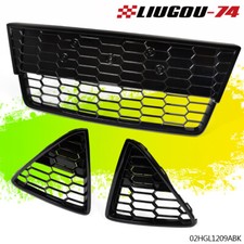 3pcs Fit For Ford Focus 2012-2014 Front Bumper Lower Grille Grill Honeycombed