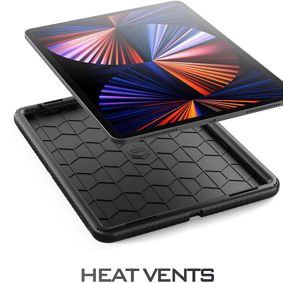 For ipad Pro 12.9 3rd Gen Case 2021 Tablet Cover Black Soft Silicone Full Body - Image 4 of 4