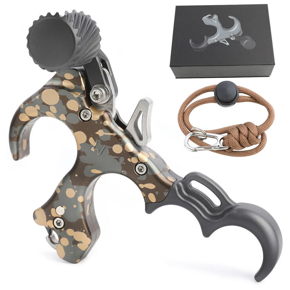 3 4 Finger Adjustable Archery Grip Compound Bow Release Aids Thumb Trigger RH LH - Image 4 of 4