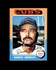 Darold Knowles Signed Authentic 1975 Topps Chicago Cubs Autograph