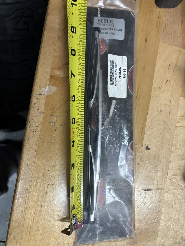 Escobilla limpiaparabrisas inoxidable 165-046 GWB164 B05109 NOS 9 pulgadas 1 Foto 2 de 4