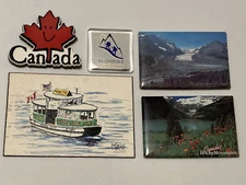 Vintage Canada Refrigerator Magnets - Lot of 5 - Travel Souvenirs - Maple Leaf