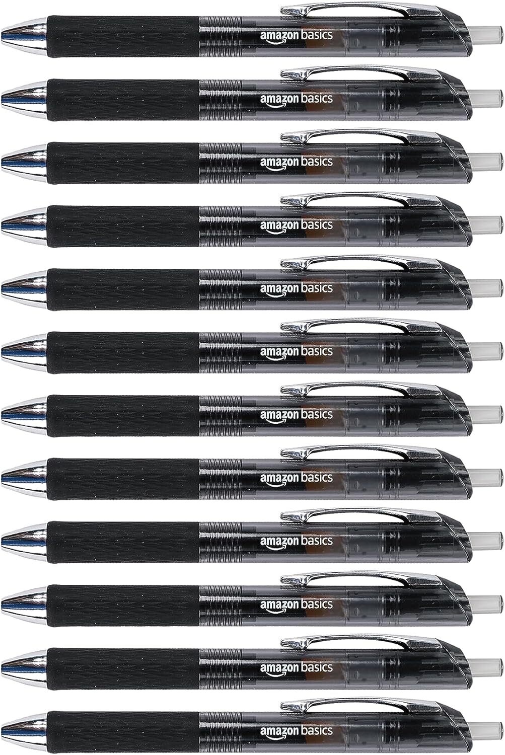 Amazon Basics Gel Pens Fine Point Smooth Writing 1 Count (Pack of 12), Black 