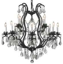 Modern Style Rod Iron And Crystal Chandeliers Large With Crystals Ideal For Room