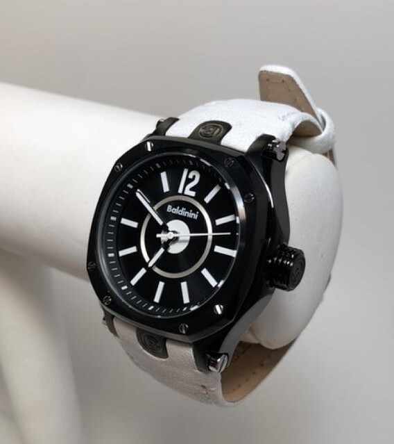 NEW Baldinini BD-48 Women's White Leather Black 3 Hand Analog Classy Watch - second product detail image