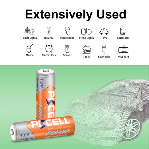 4pcs AA Size NiZn Battery Rechargeable Ni-Zn 1.6v 2500mWh for RC Car Toys - Picture 5 of 5