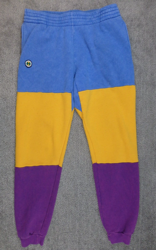 Cross Colours Vintage Sweatpants Sz Medium Colorblock Unisex Joggers Y2K Fresh