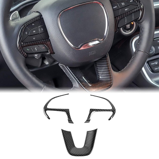 3x Steering Wheel Frame Cover Trim for Dodge Charger 20152019