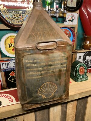 Vintage Shell Öl 5 Gallonen Marine Schmiermittel Diesel Benzin Pyramide Dose Mancave