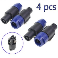 4x NL4FC 4 pin Pole Speakon Plug Male Speaker Audio Cable Connector Compatible