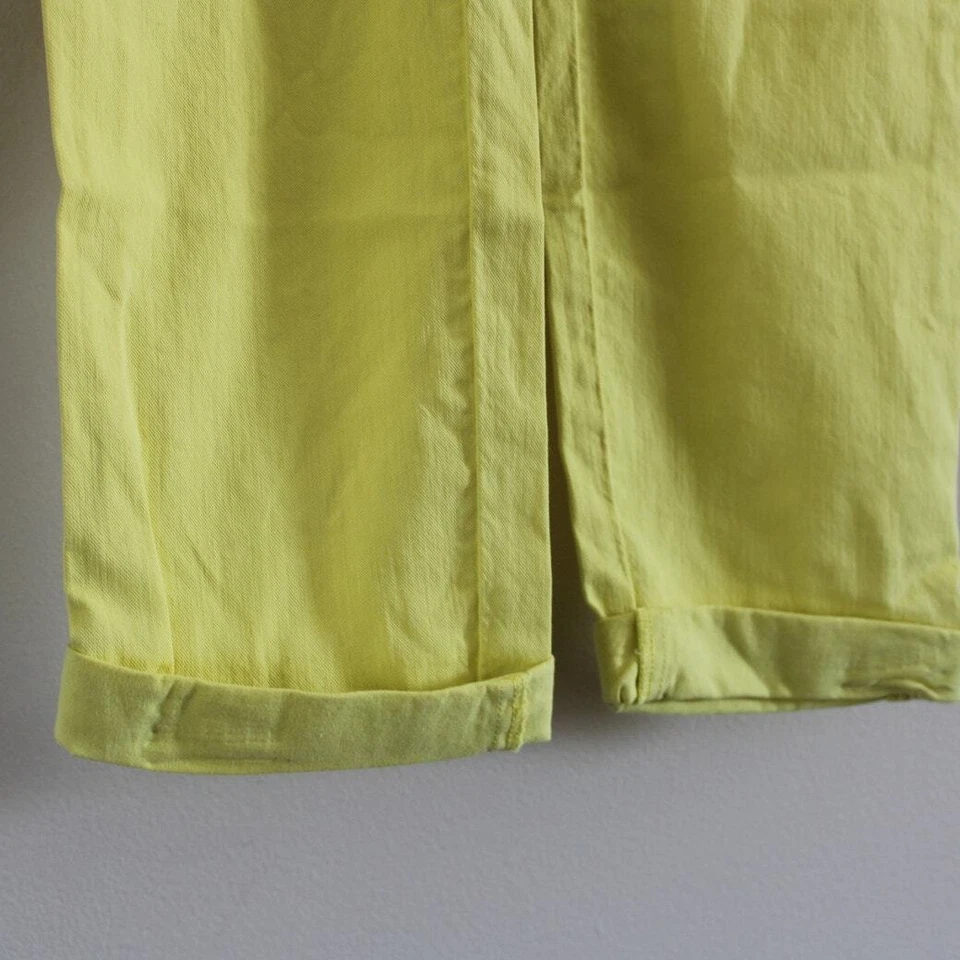 Calça de algodão nova com etiquetas Bonpoint meninas cacto amarelo limão capri 12 - Imagem 2 de 4