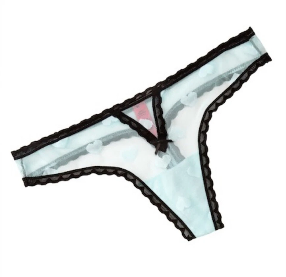 BETSEY JOHNSON 722350 СЕРДЦЕБИЕНИЕ КРУЖЕВА СТРИНГИ BETTY СИНИЙ СРЕДНИЙ НОВЫЙ С ЯРЛЫКАМИ - Изображение 2 из 2