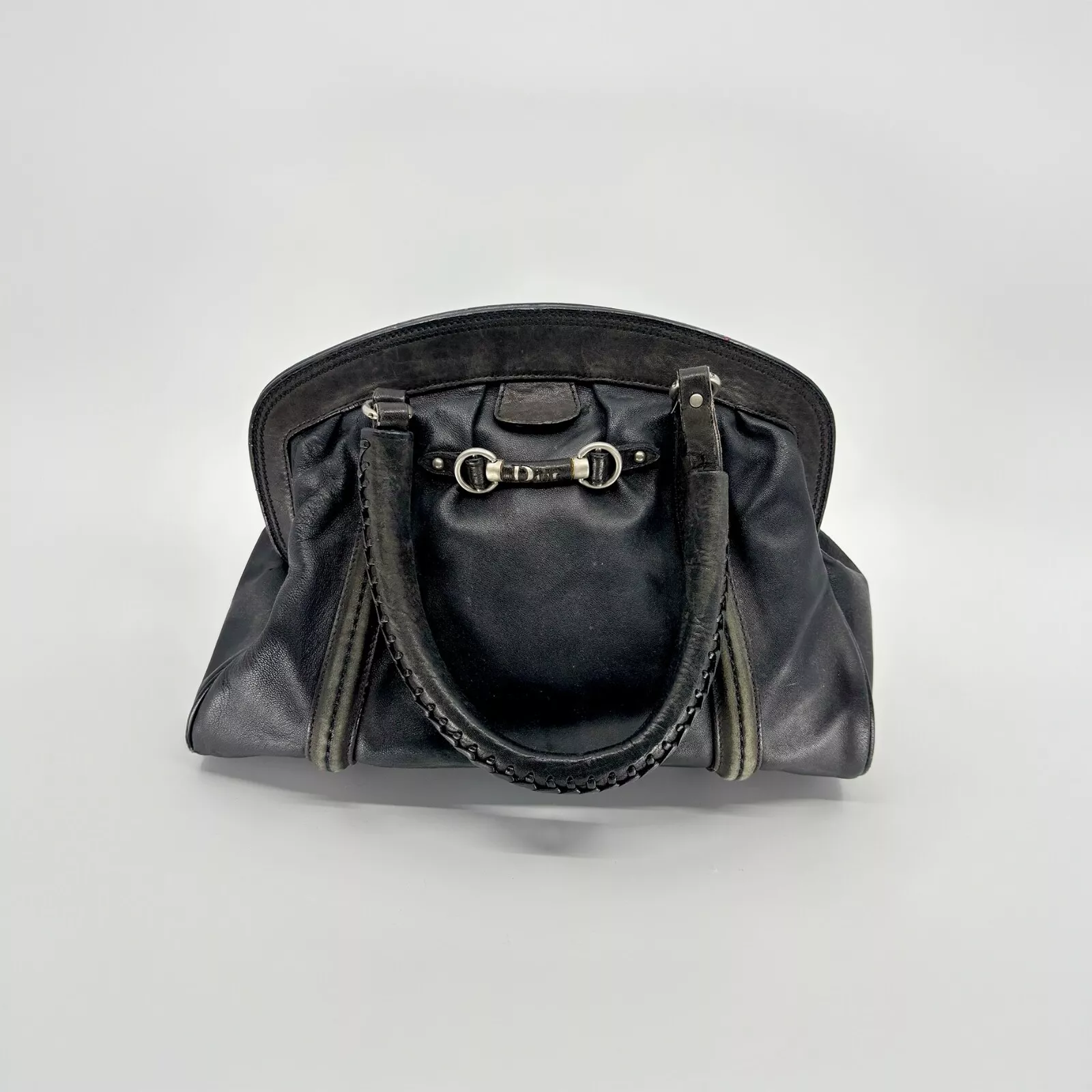 Sac à main Christian Dior cuir de veau noir My Dior grand cadre