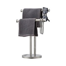Hand Towel Holder Stand, Double Towel Rack Standing for Bathroom Countertop, ...
