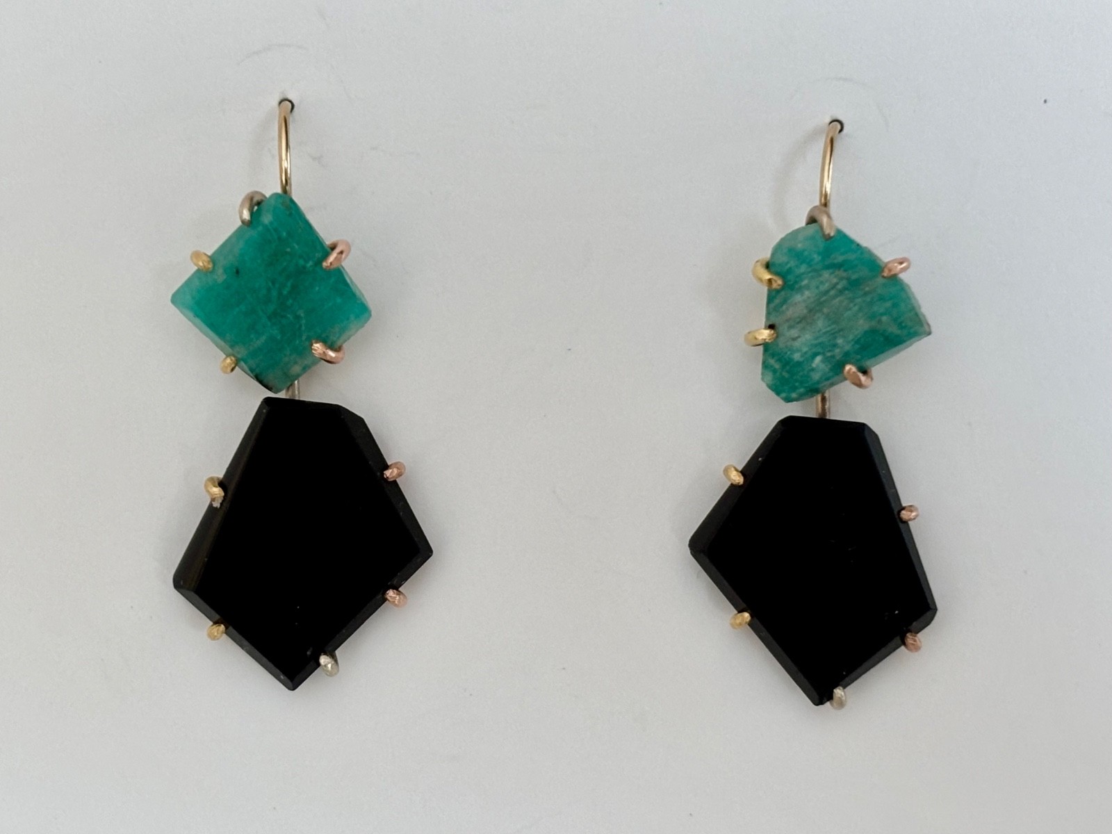 Variance Objects Amazonite Hook Earrings 14k Yell… - image 10