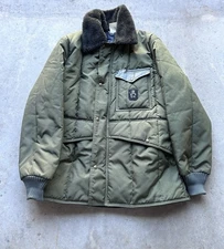 VTG Refrigiwear Fur Coat Mens XL Green Insulated Chore Work Jacket 80’s 90’s