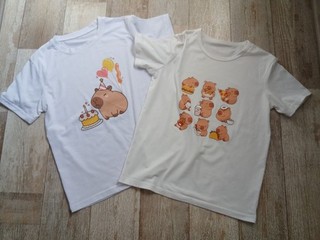 2 Shirt Größe 150 11 12 Jahre weiß Capybara