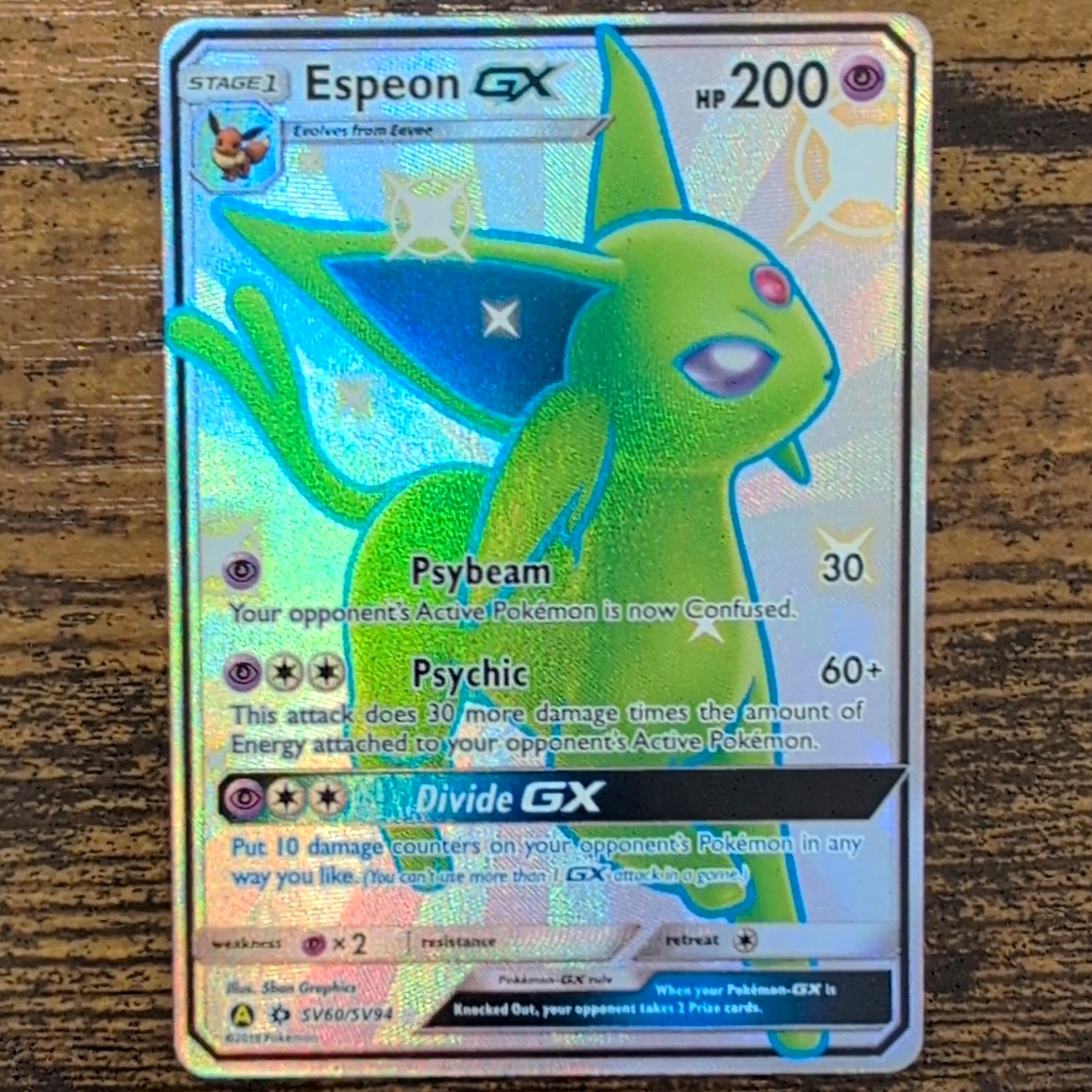 Pokémon TCG Espeon GX SV60/SV94 Hidden Fates Shiny Vault Full Art Holo