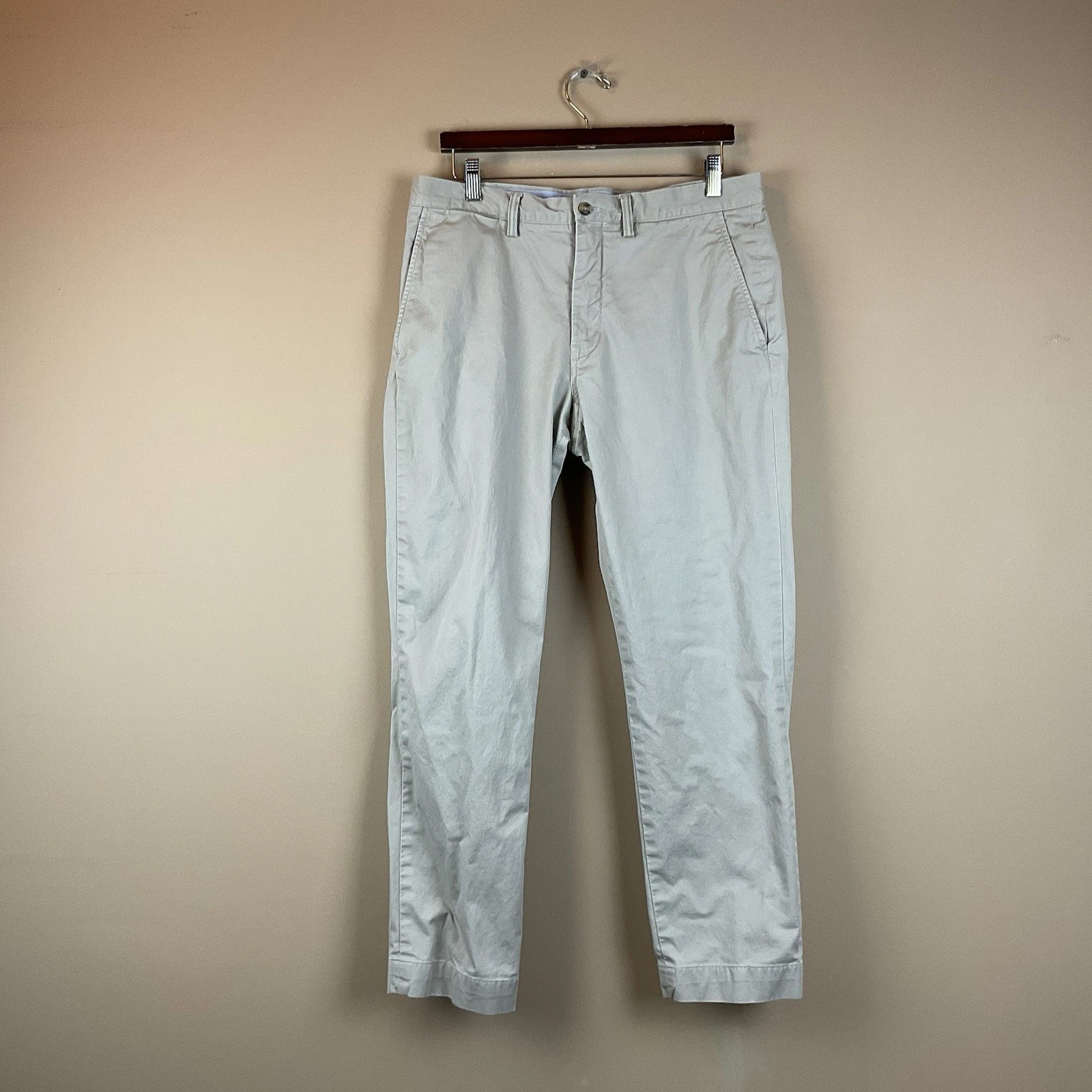 Polo Ralph Lauren Classic Cotton Twill Chino Pants Mens 33 X 29 Beige 5 Pocket